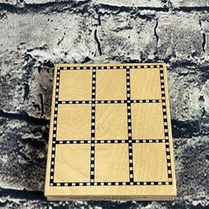 Northwoods Grid Square Pattern Large Wood Mounted Rubber Stamp 2000
